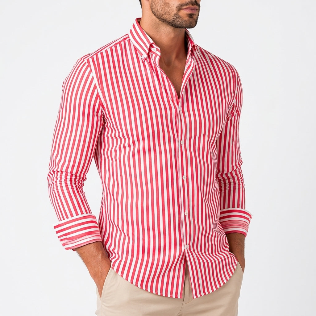 Anders Striped Shirt - Red Stripe