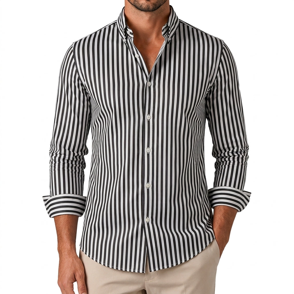 Anders Striped Shirt - Black Stripe
