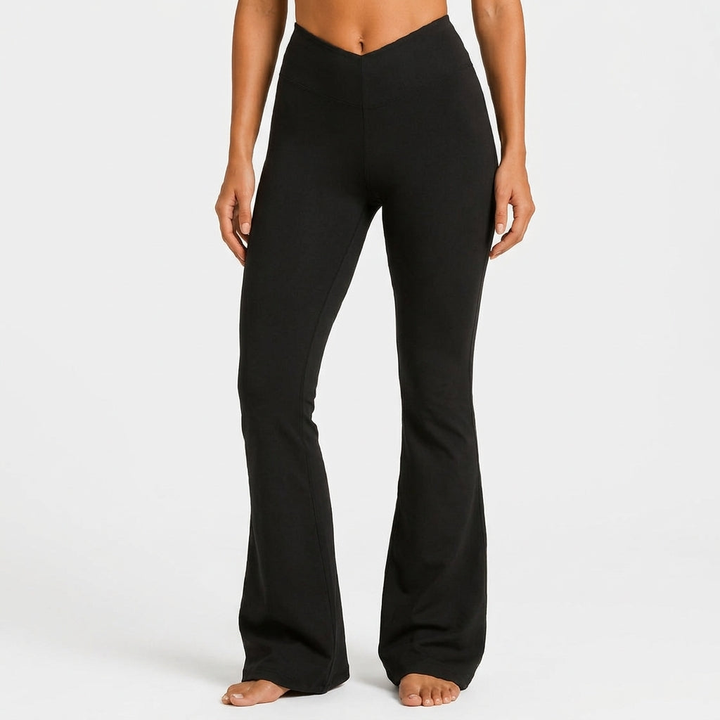 Lykke Crossover Flare Leggings - Black