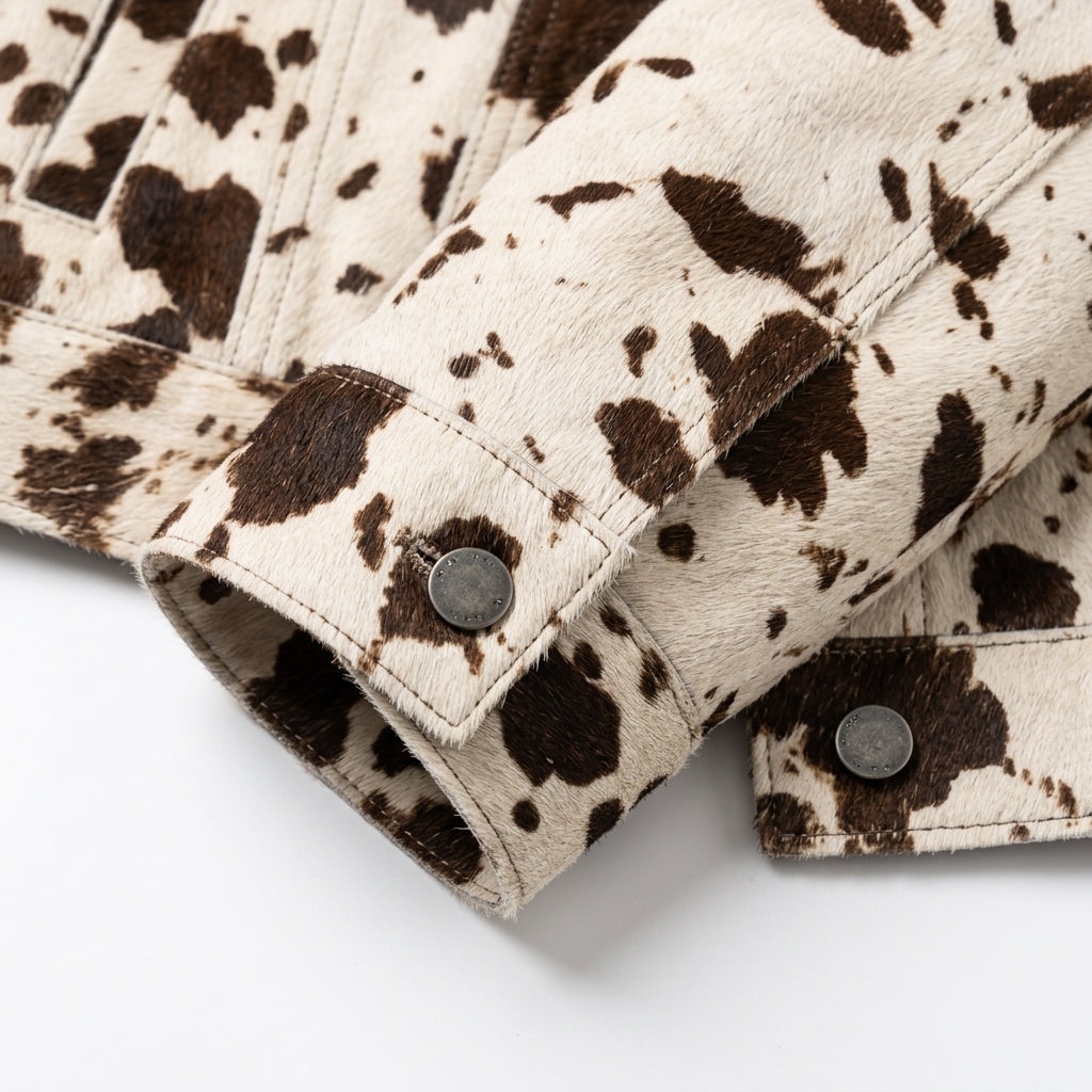 Britt Cow Print Leather Jacket