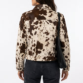Britt Cow Print Leather Jacket
