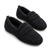 Sunniva Wool Lined Loafer Slippers - Black