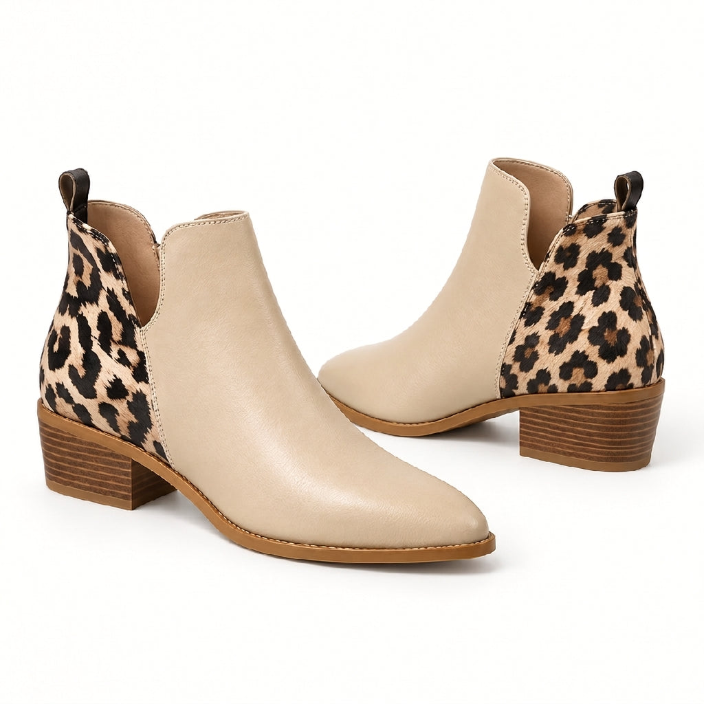 Oline Leather Leopard Ankle Boots - Variant 2