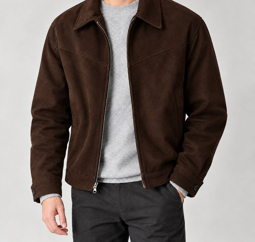 Henri Zip Jacket - Brown