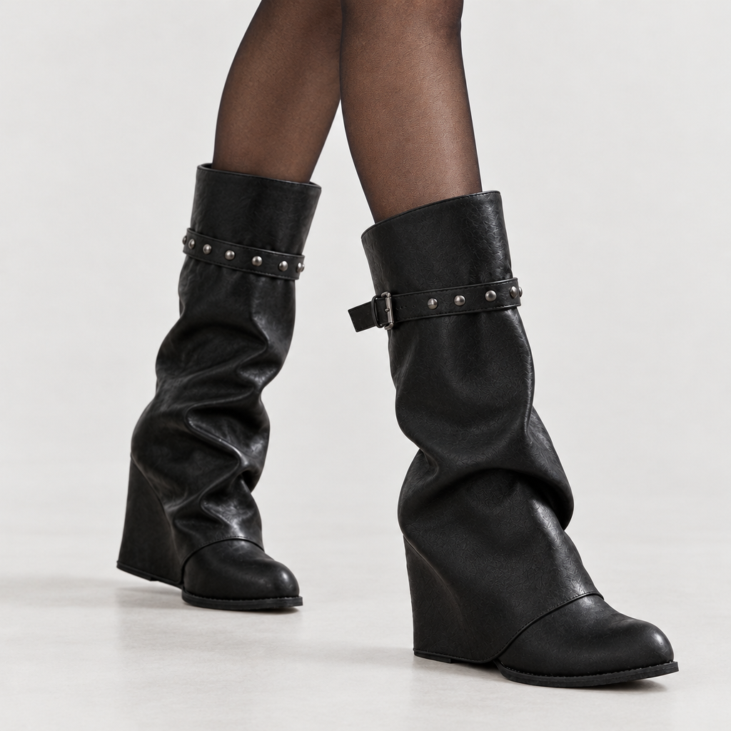 Florence Rivet Wedge Boots