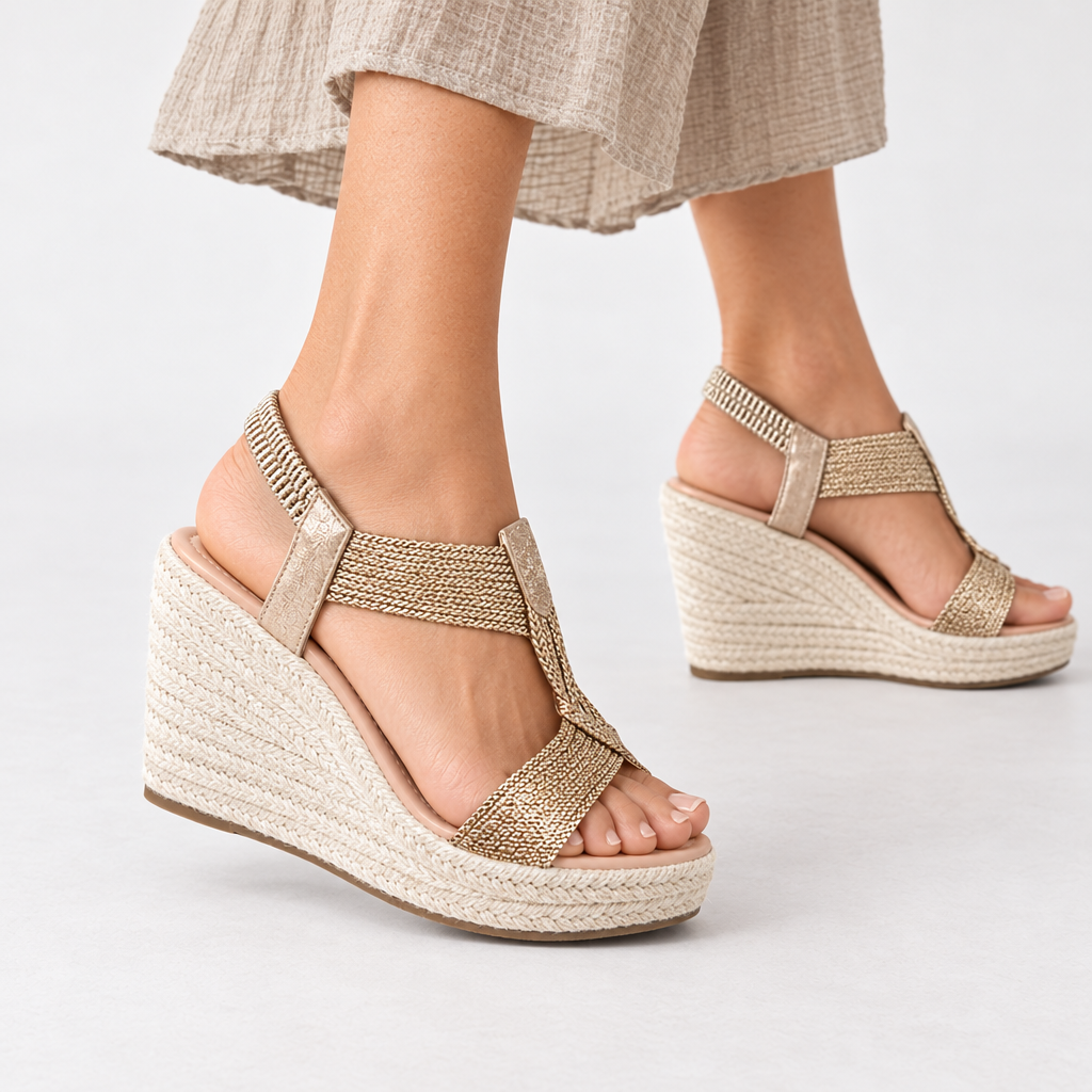 Grimaldi Woven Wedge Sandals