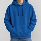 Christoph Relaxed Cotton Hoodie - Peacock Blue