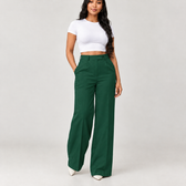Birthe Wide Leg Pants - Green