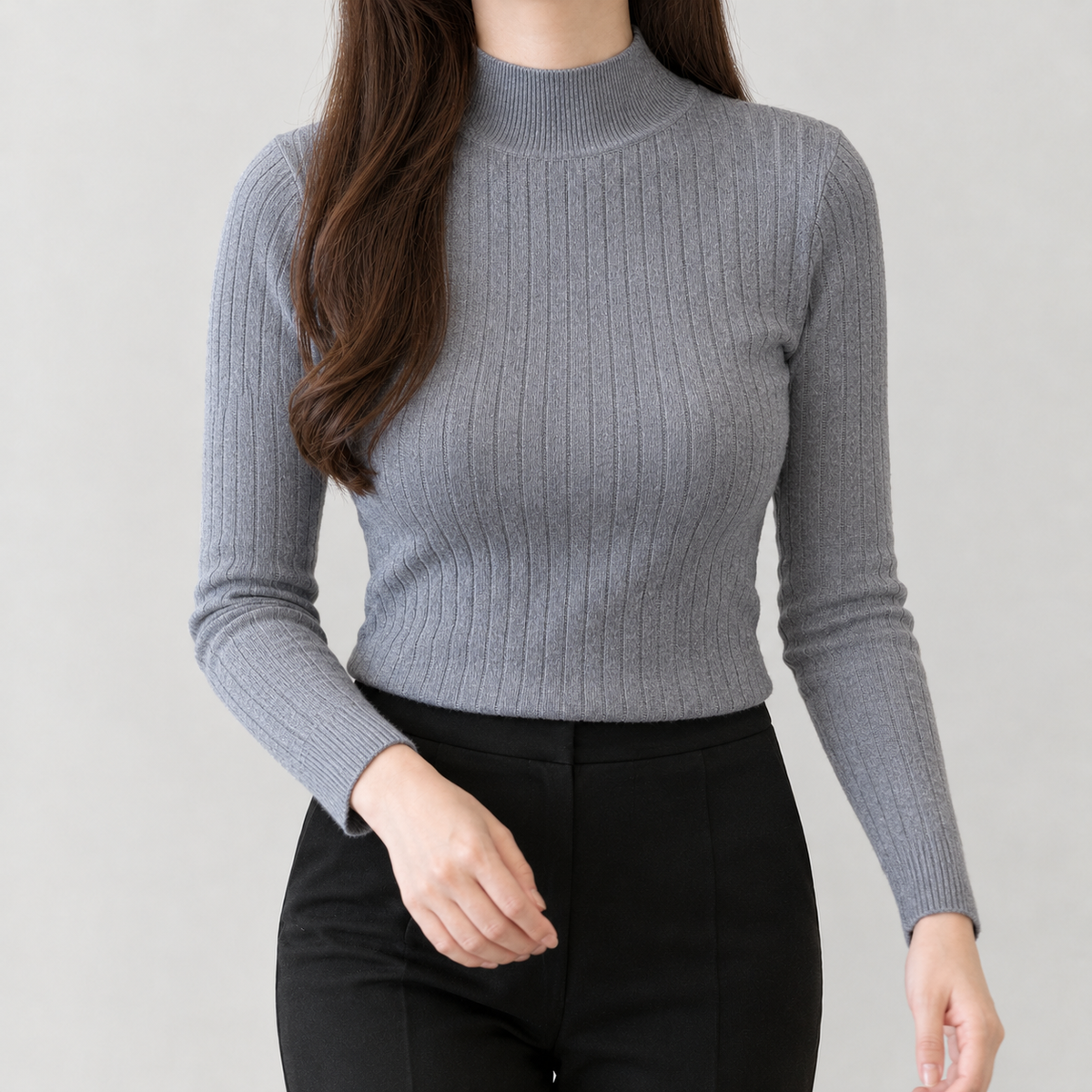 Marielle Ribbed Top - Gray