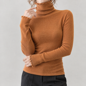 Aurora Lettuce Edge Turtleneck - Caramel