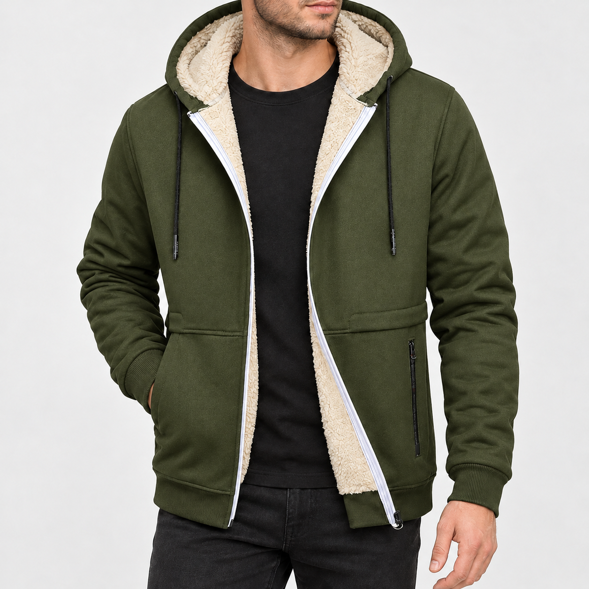 Anker Pile Lined Jacket - Army Green
