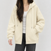 Elsebeth Oversized Zip Hoodie - Beige