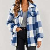 Maribel Plush Plaid Jacket - Real Shot