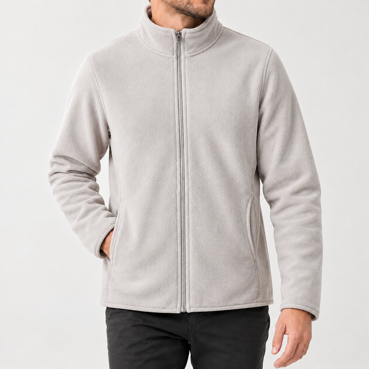 Hugues Stand Collar Jacket - Beige
