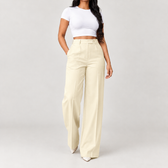 Birthe Wide Leg Pants - Apricot