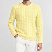 Salvador Cable Knit Sweater - Yellow
