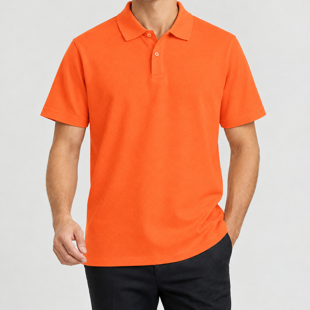Matthias Cotton Polo Shirt - Orange