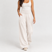 Annick Wide Leg Pants - White