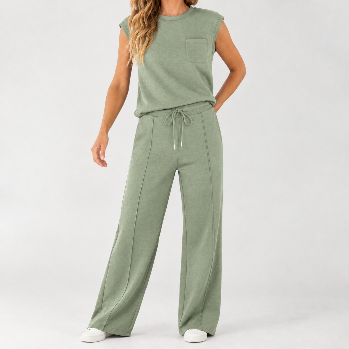 Lisa Wide Leg Set - Light Green