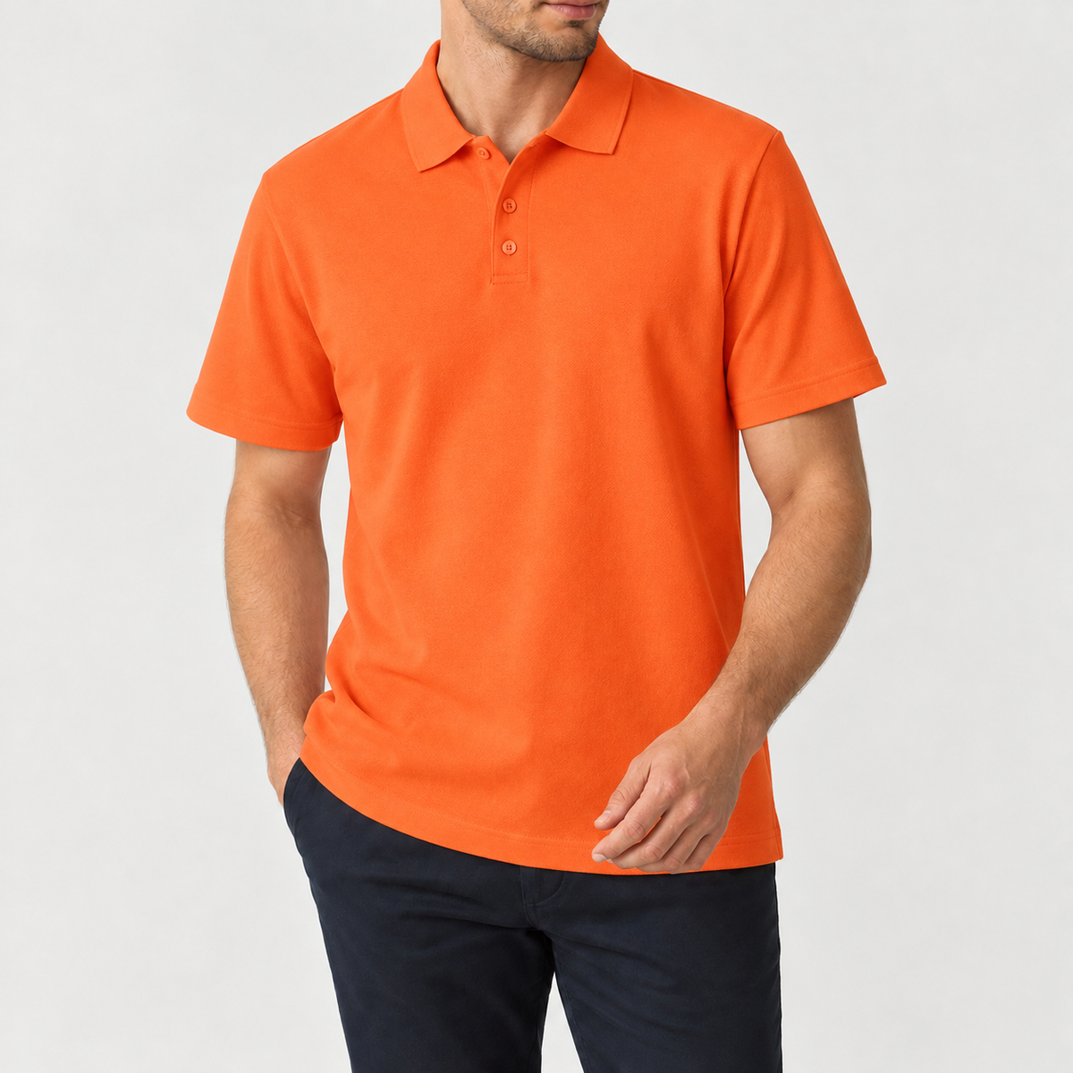 Matthias Cotton Polo Shirt - Orange