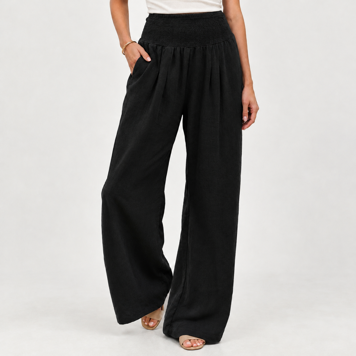 Annick Wide Leg Pants - Black