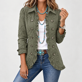 Hermine Floral Ruffle Jacket - Green