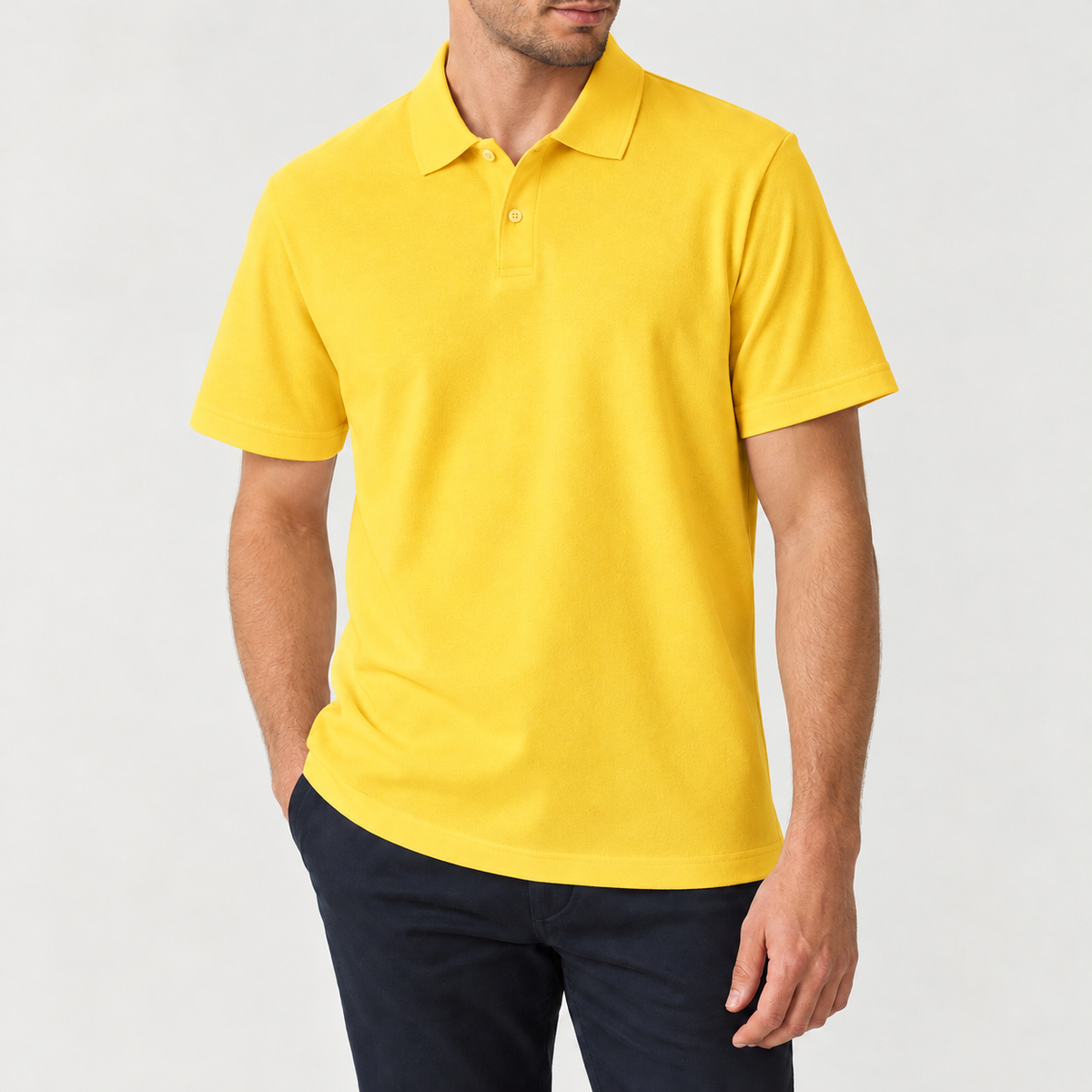 Matthias Cotton Polo Shirt - Yellow