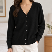 Constanze V Neck Cardigan - Black