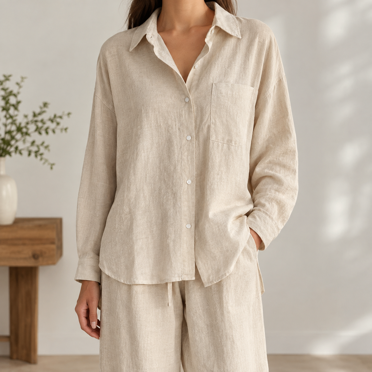 Christine Relaxed Pants Set - Grey