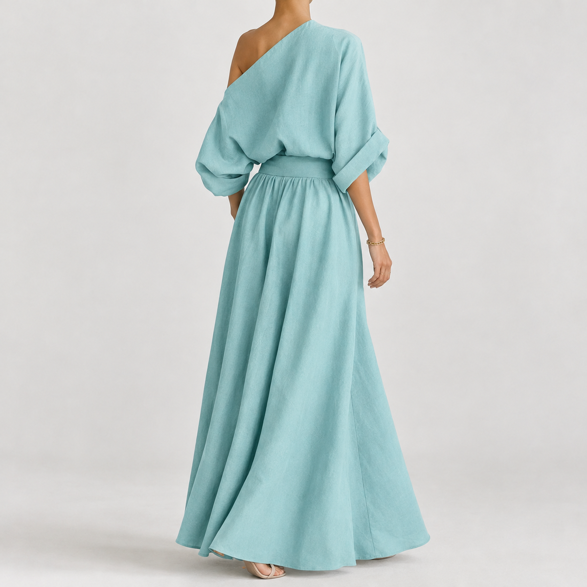 Rosaria Off Shoulder Skirt Set - Sky Blue