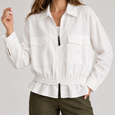 Giuliana Linen Jacket - Plain White