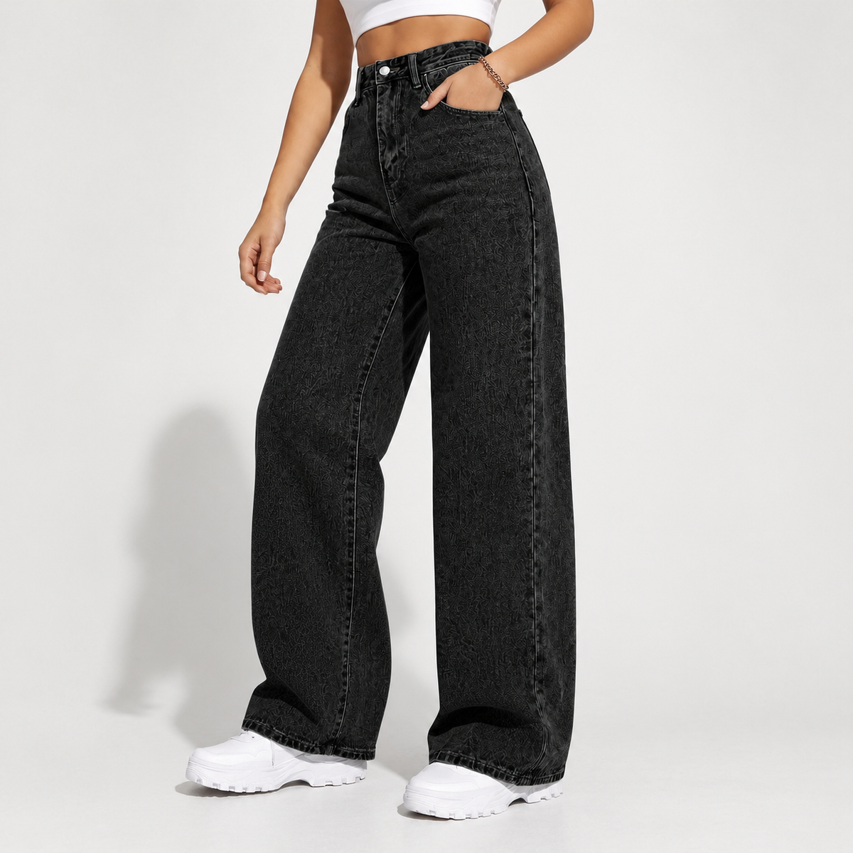 Briallen Wide Leg Jeans - Black
