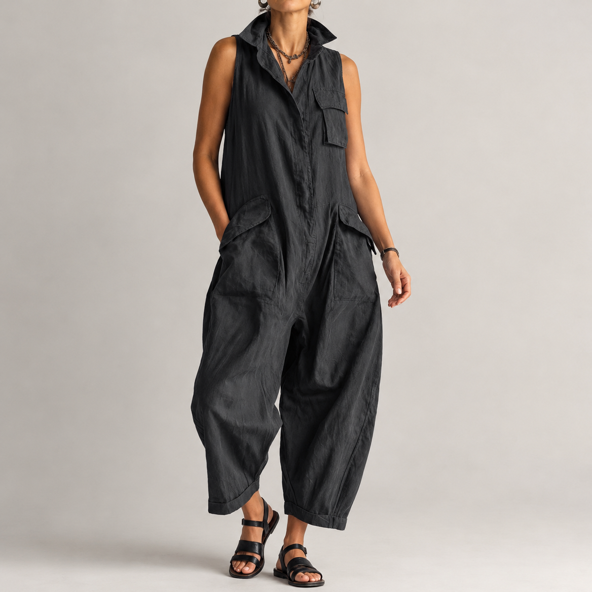 Pernille Wide Leg Jumpsuit - Black