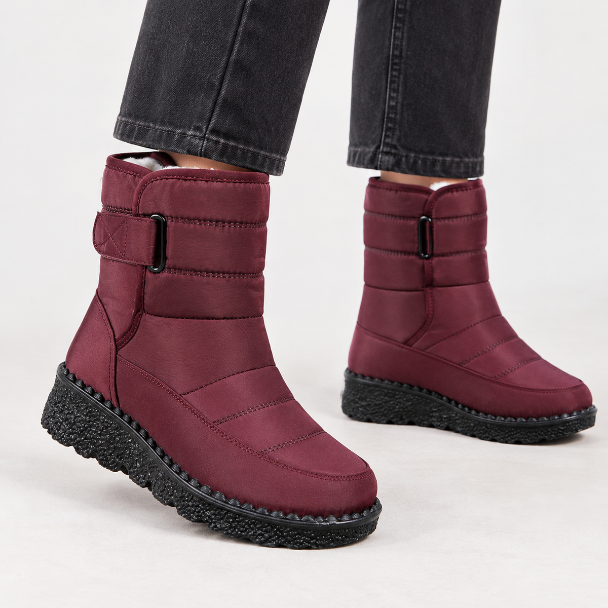 Bodil Quilted Snow Boots - Red