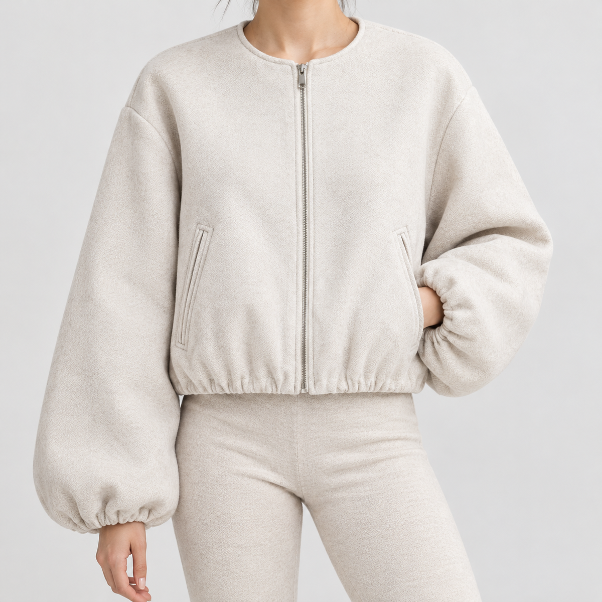 Heidelinde Balloon Sleeve Jacket - Off White