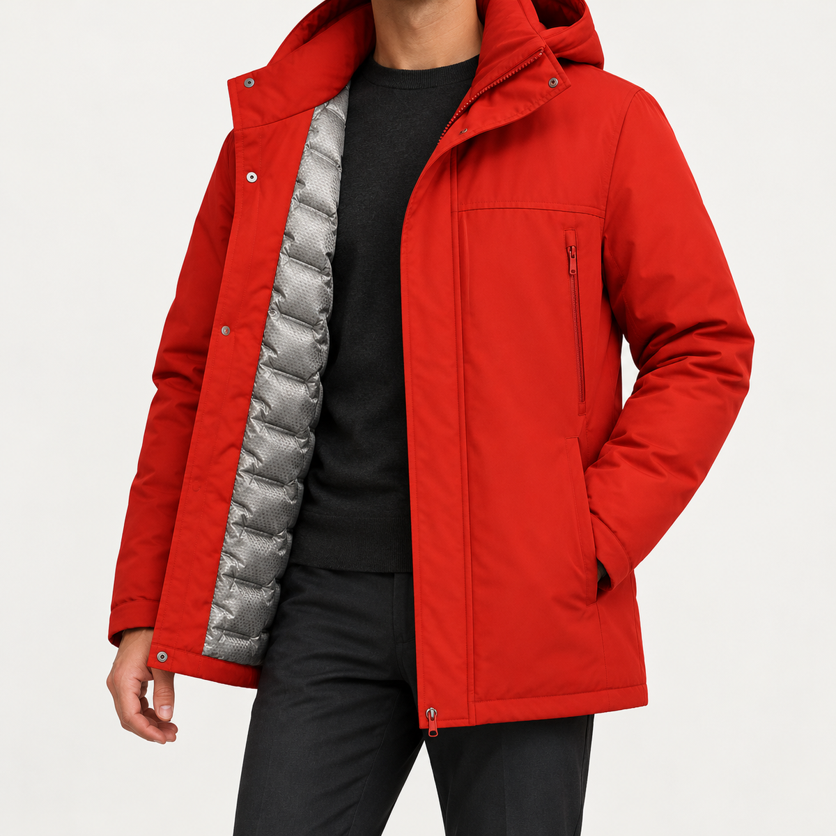 Hubert Hooded Jacket - Red