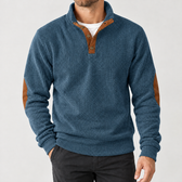 Beat Ribbed Pullover Jacket - Denim Blue