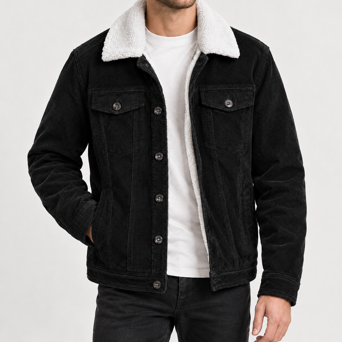 Iban Corduroy Jacket - Black