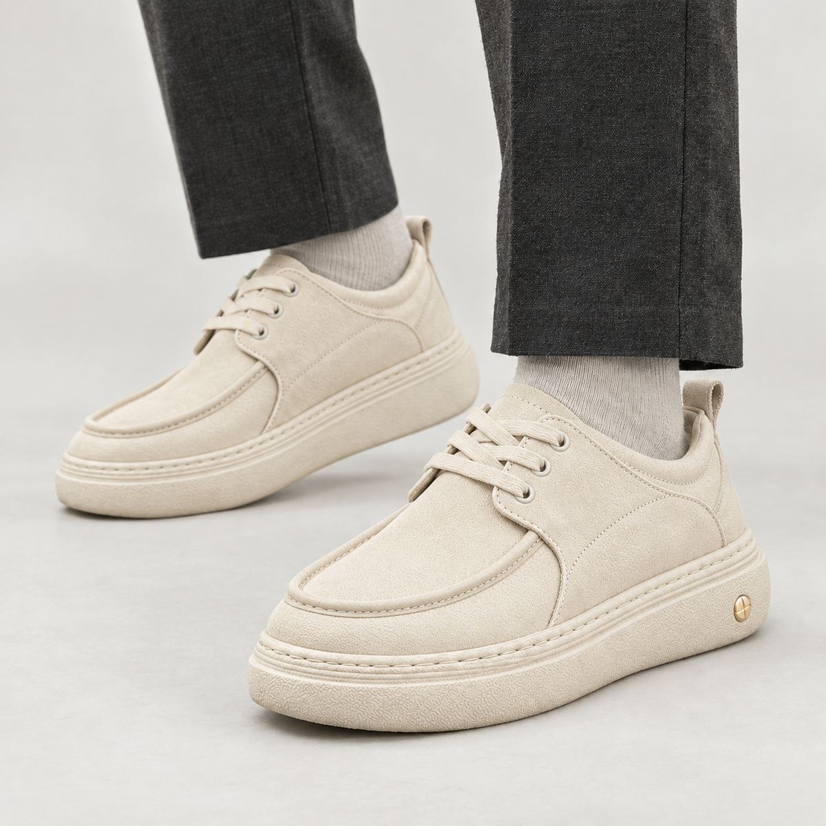 Cesaire Leather Derby Shoes - Off White