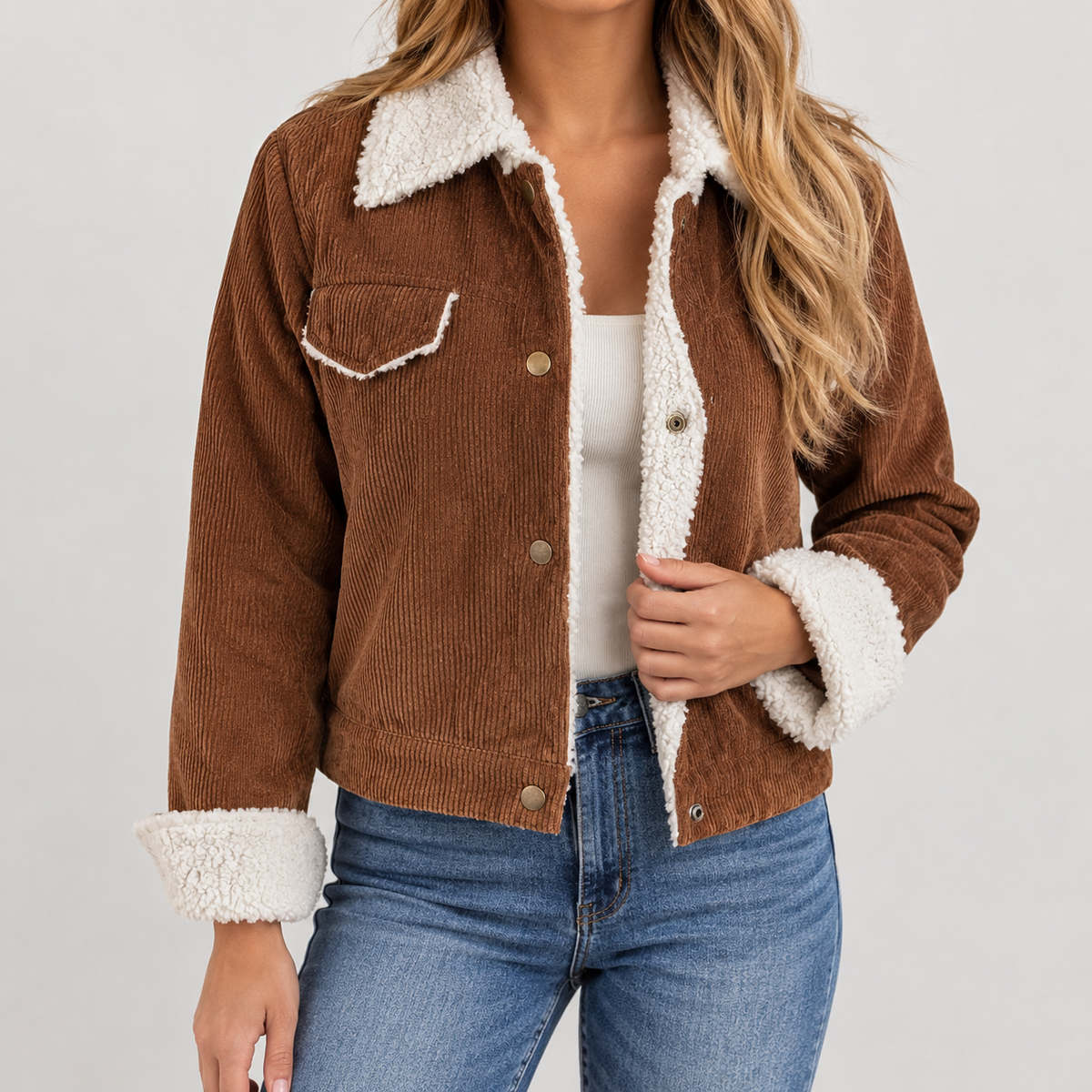 Clemenza Corduroy Jacket - Brown