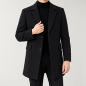 Rodolphe Single-Breasted Overcoat - Black