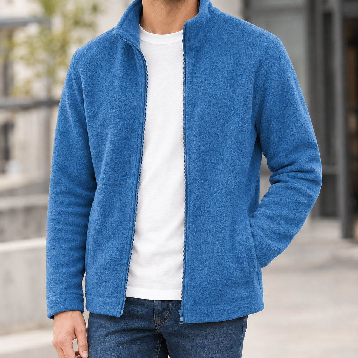Geoffrey Fleece Jacket - Blue