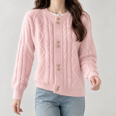 Bjarney Cable Knit Cardigan - Pink