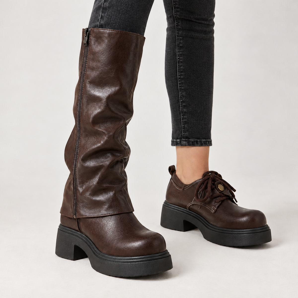 Catherine Convertible Boots - Brown