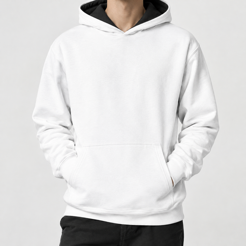 Achille Contrast Hood Hoodie - White