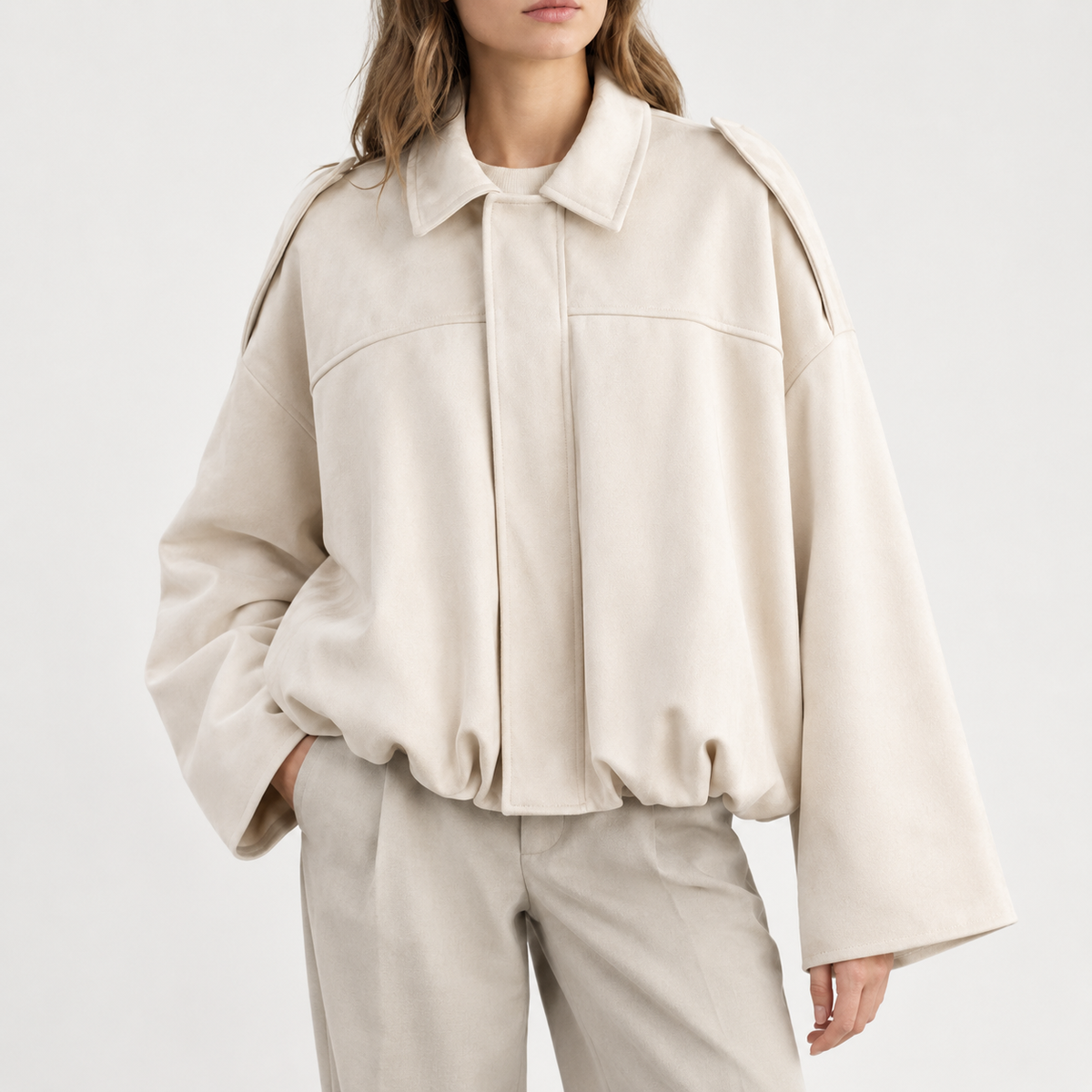 Tatiana Bubble Hem Jacket - Off White