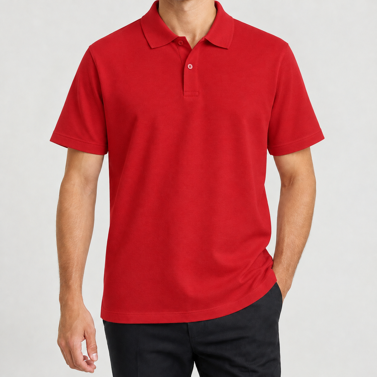 Matthias Cotton Polo Shirt - Red
