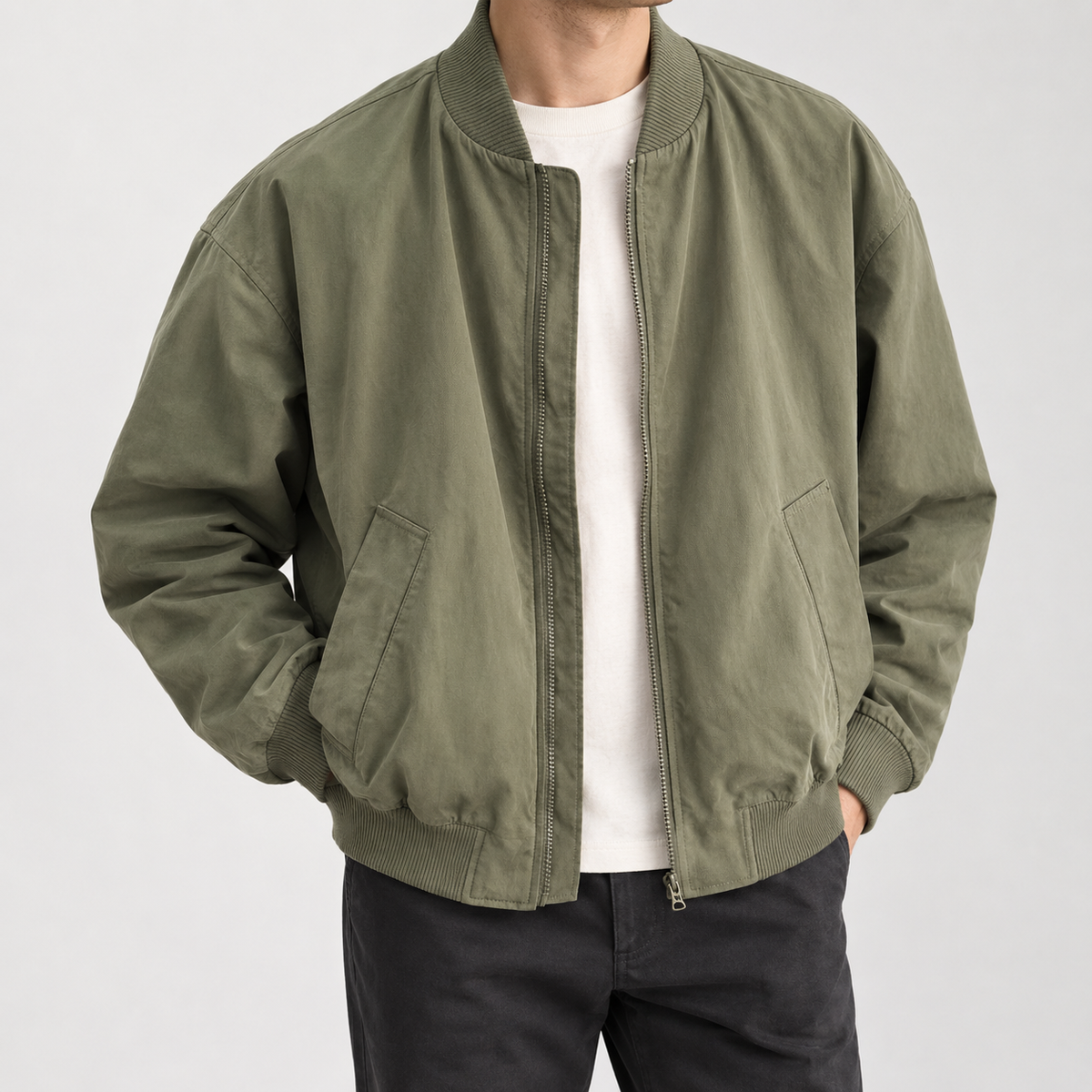 Knox Bomber Jacket - Army Green
