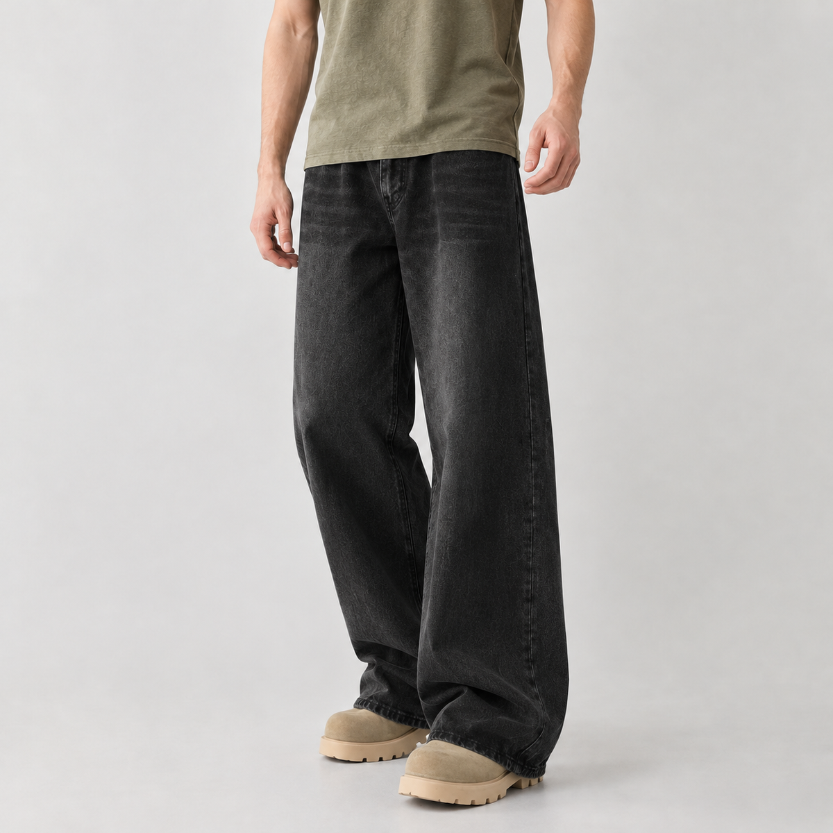 Hubertus Wide Leg Jeans - Black