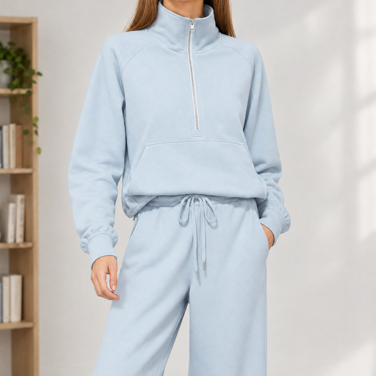 Kolfinna Half Zip Set - Light Blue